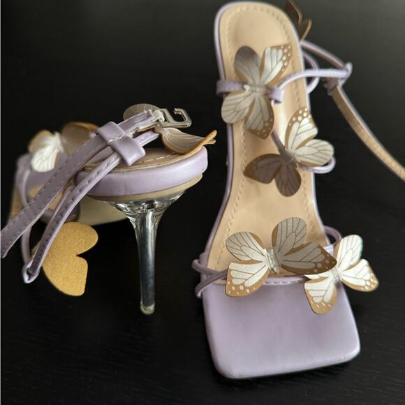 Butterfly summer strappy sandal heels - Picture 4 of 4